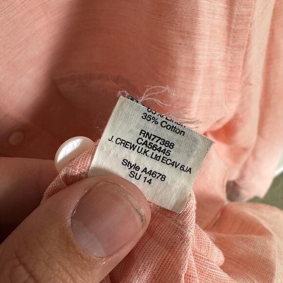 J Crew Slim Baird McNutt Irish Linen Button Up Shirt US Men's M - Picture 5 of 7